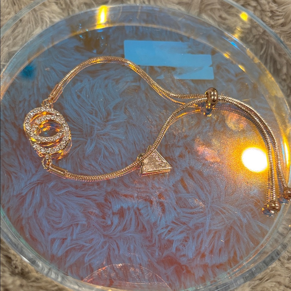 Guess Rose Gold Bracelet with Crystal Accents